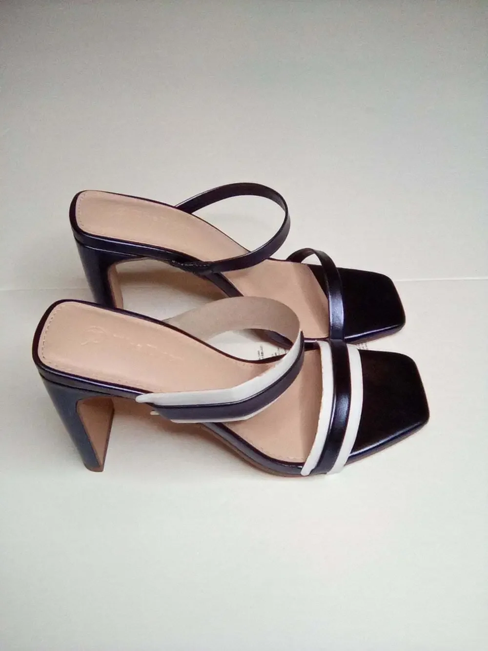 The Drop Avery Women's Strappy High Heel Metallic Navy Sandals Size 5